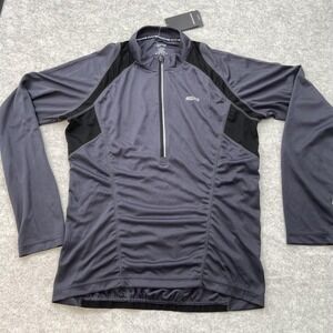 Arsuxeo Cycling Shirt Mens Medium Gray 1/4 Zip Long Sleeve Jersey Bike